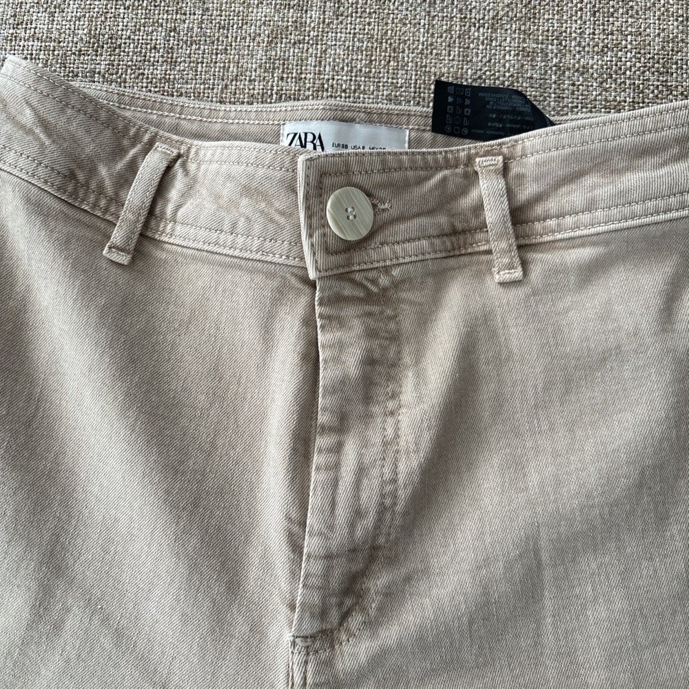 Zara Cream Wide Leg Pants - Picture 2 of 5